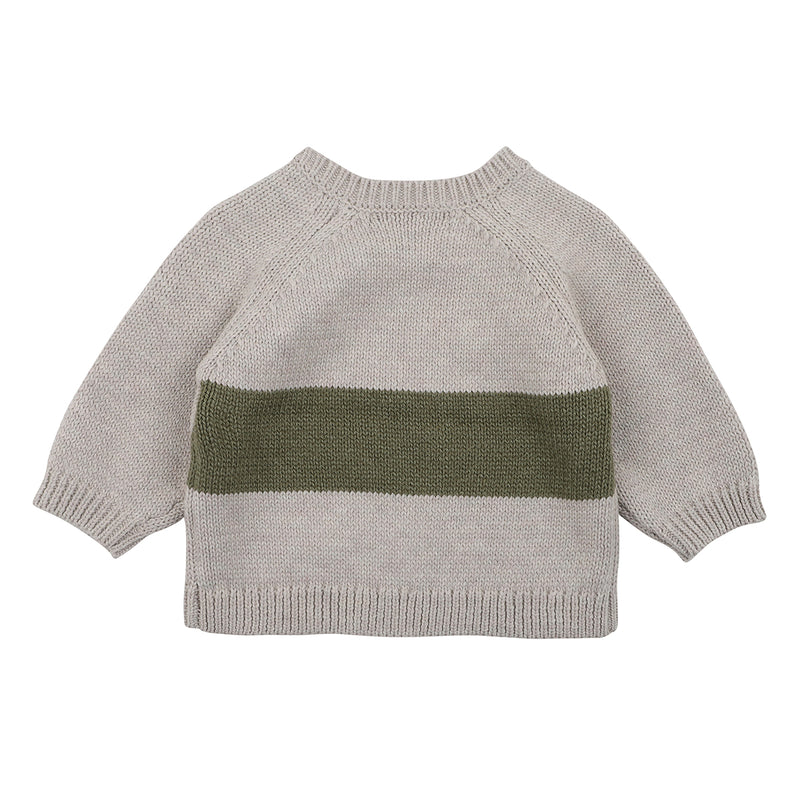 Bebe Tate stripe cable jumper in mushroom marle