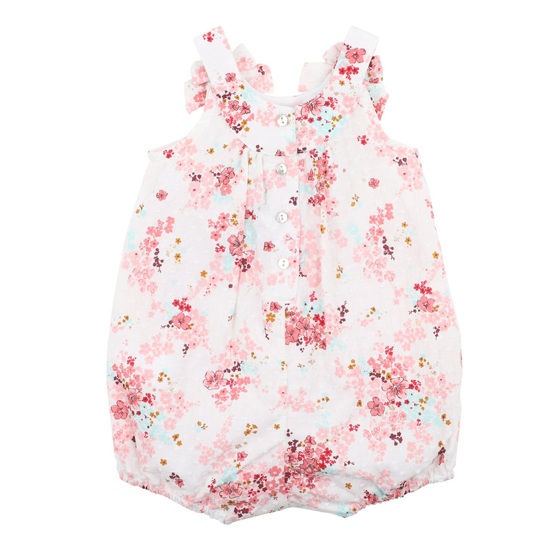 Bebe Izzy print woven romper in pink floral