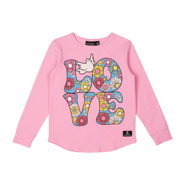 Rock Your Baby Love Long Sleeve T-Shirt in Pink