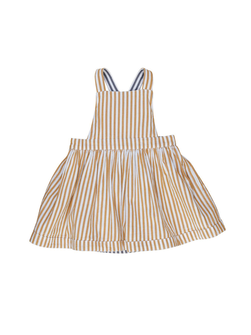 Huxbaby Stripe reversible Pinefore in Navy