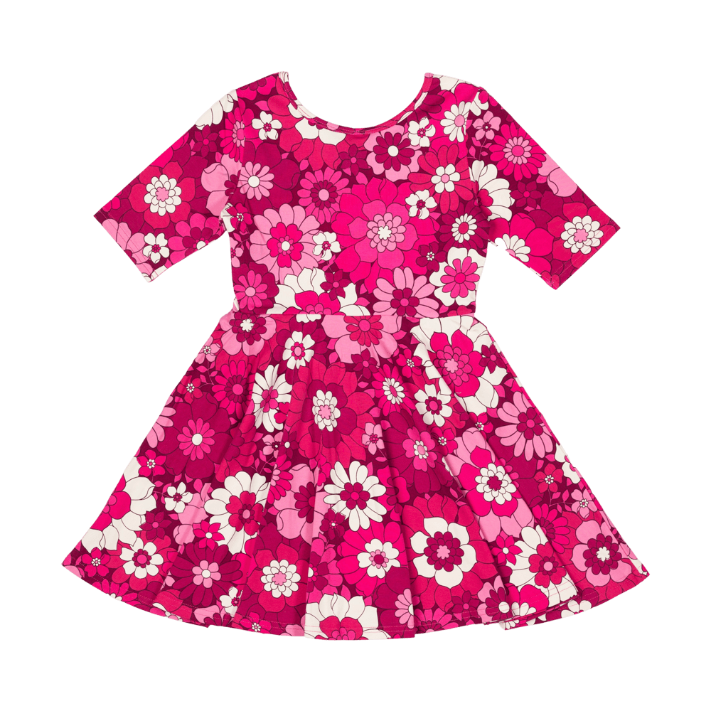 Rock Your Baby Aloha Fuchsia Waisted Dress in Pink