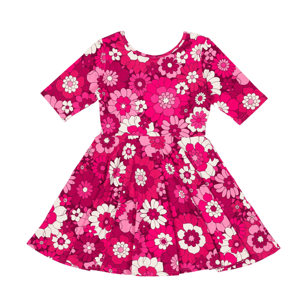 Rock Your Baby Aloha Fuchsia Waisted Dress in Pink