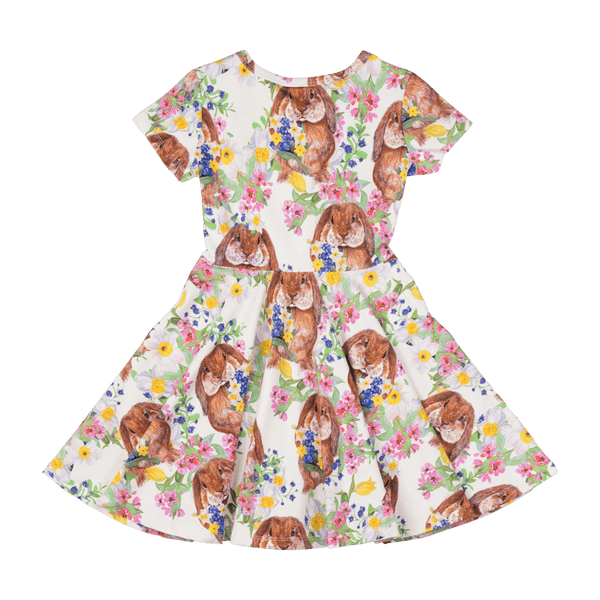 Rock Your Baby bunny waisted dress in white