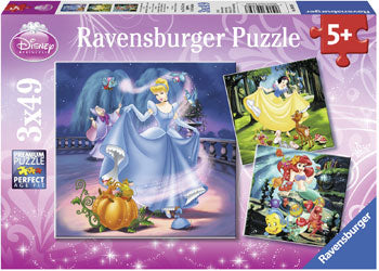 Ravensburger Puzzles - Disney Snow White Cinderella Ariel 3x49 pieces 5+