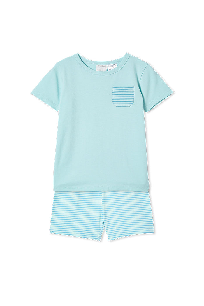 Milky Pocket Pj’s Multi Print Pastel Blue in Blue