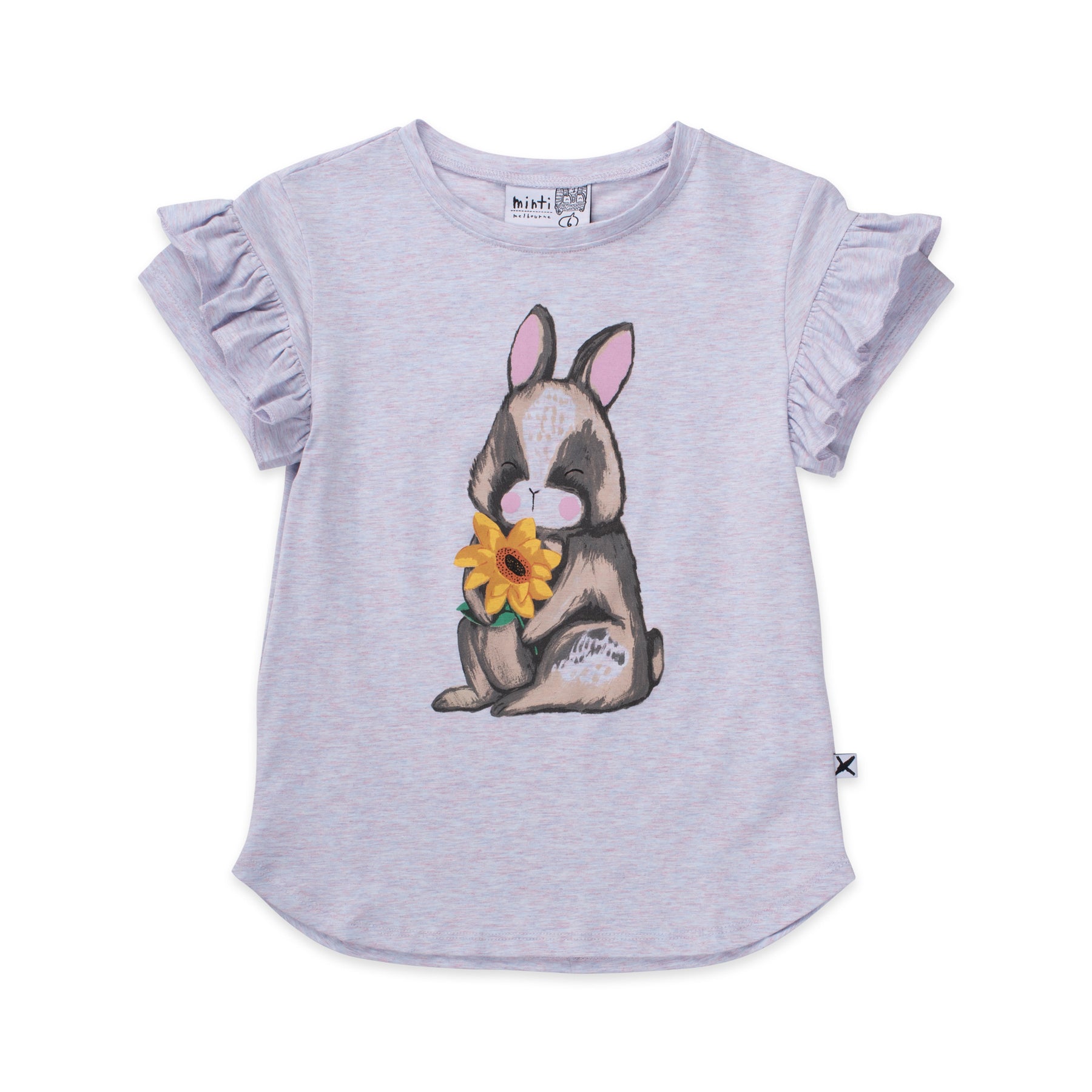 Minti flower bunny t-shirt lilac marle in purple