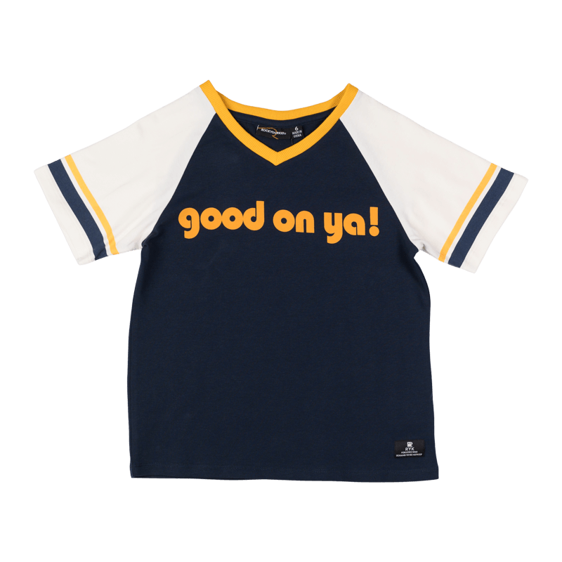 Rock Your Baby Good on ya t-shirt navy in blue
