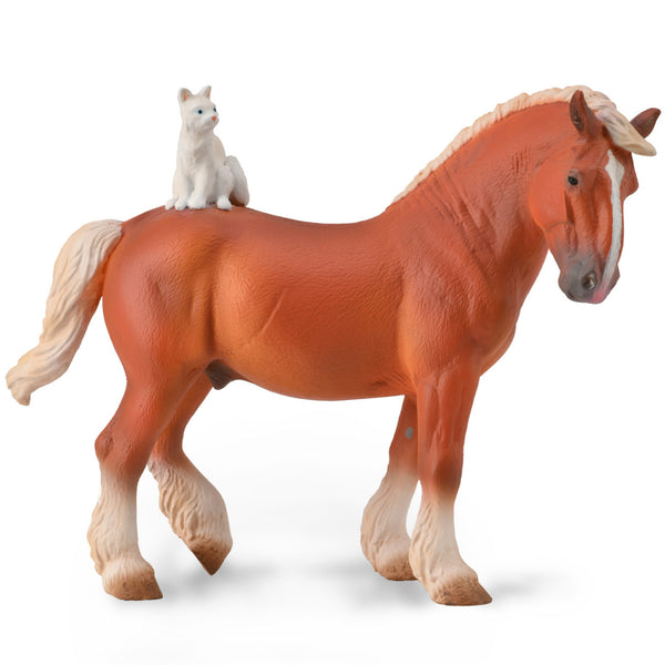 Collecta Draft Horse with cat (XL)