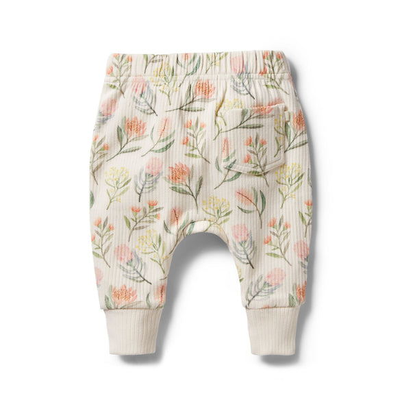 Wilson & Frenchy organic rib slouch pant in pretty floral