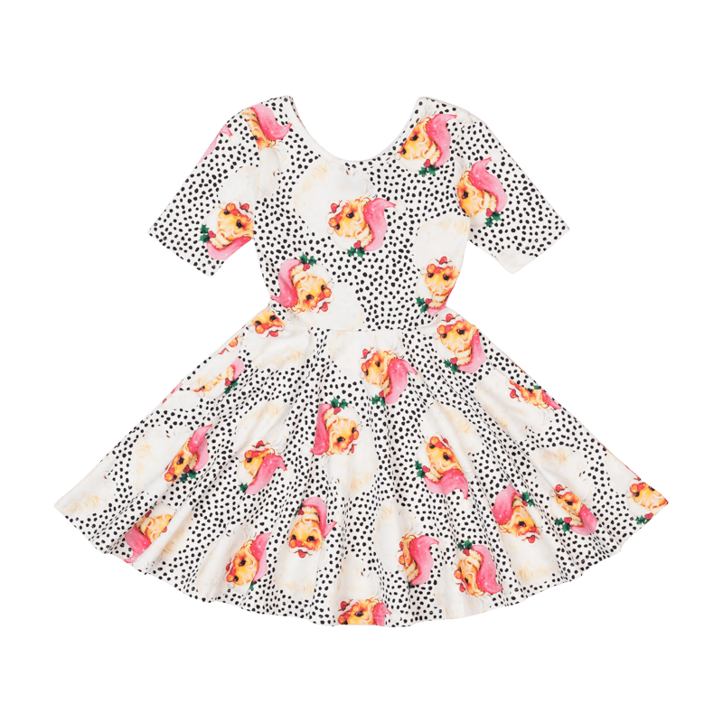 Rock your baby polka dot santa Mabel dress in multi colour