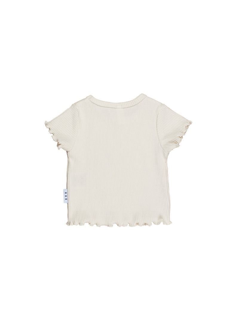 Huxbaby almond milk rib t-shirt in cream