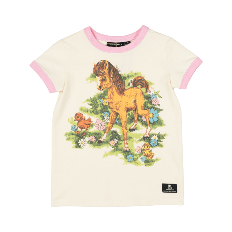 Rock your baby country life ss ringer t-shirt in cream
