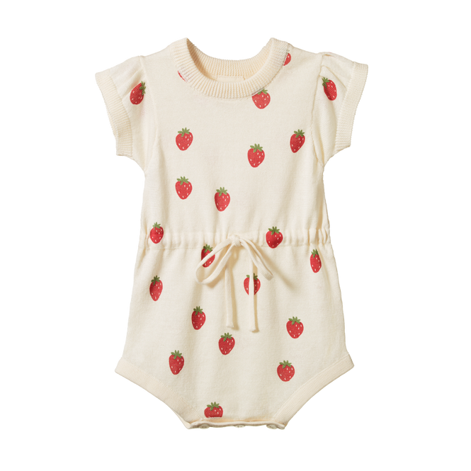 Nature Baby cotton Lottie Suit large strawberry fields
