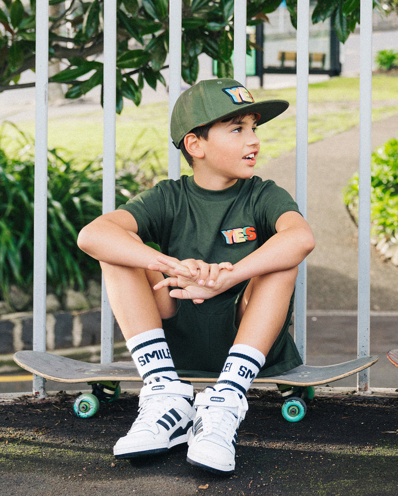 Band of Boys Yes Tee Army Green in Green