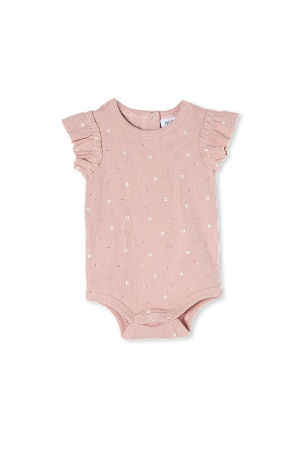 Milky Lotus Rib Bubbysuit in pink