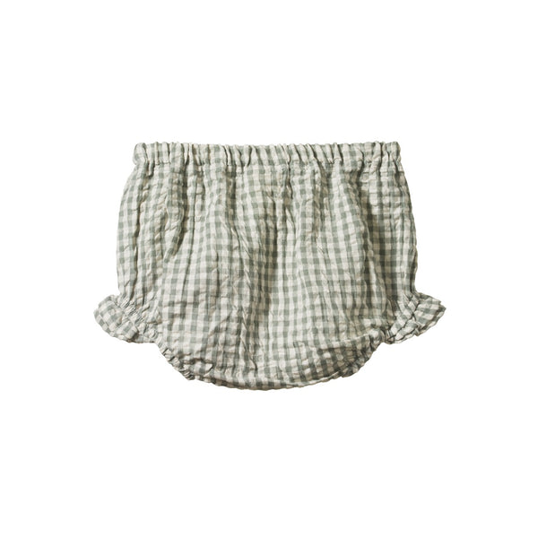 Nature Baby Gingham Petal Bloomers lagoon check in green