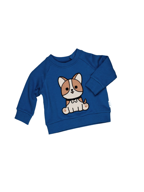 Huxbaby corgi sweatshirt whirlpool in blue