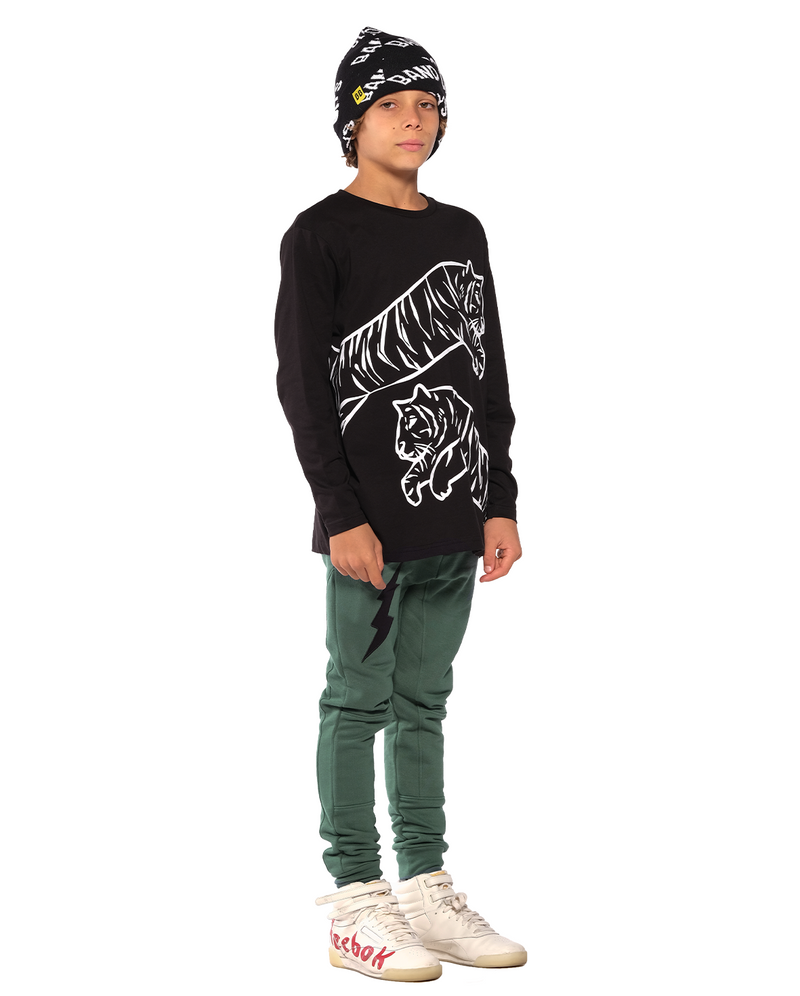 Band of Boys LS T-Shirt Leaping Tiger in black