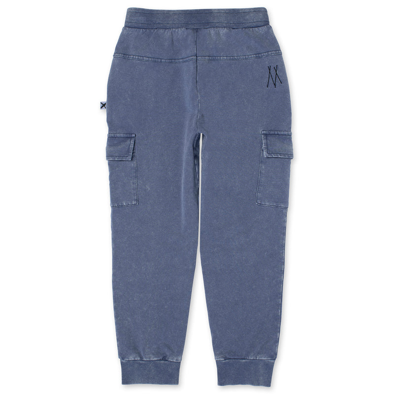 Minti Blasted Deluxe Furry Cargo Trackies in Midnight Wash