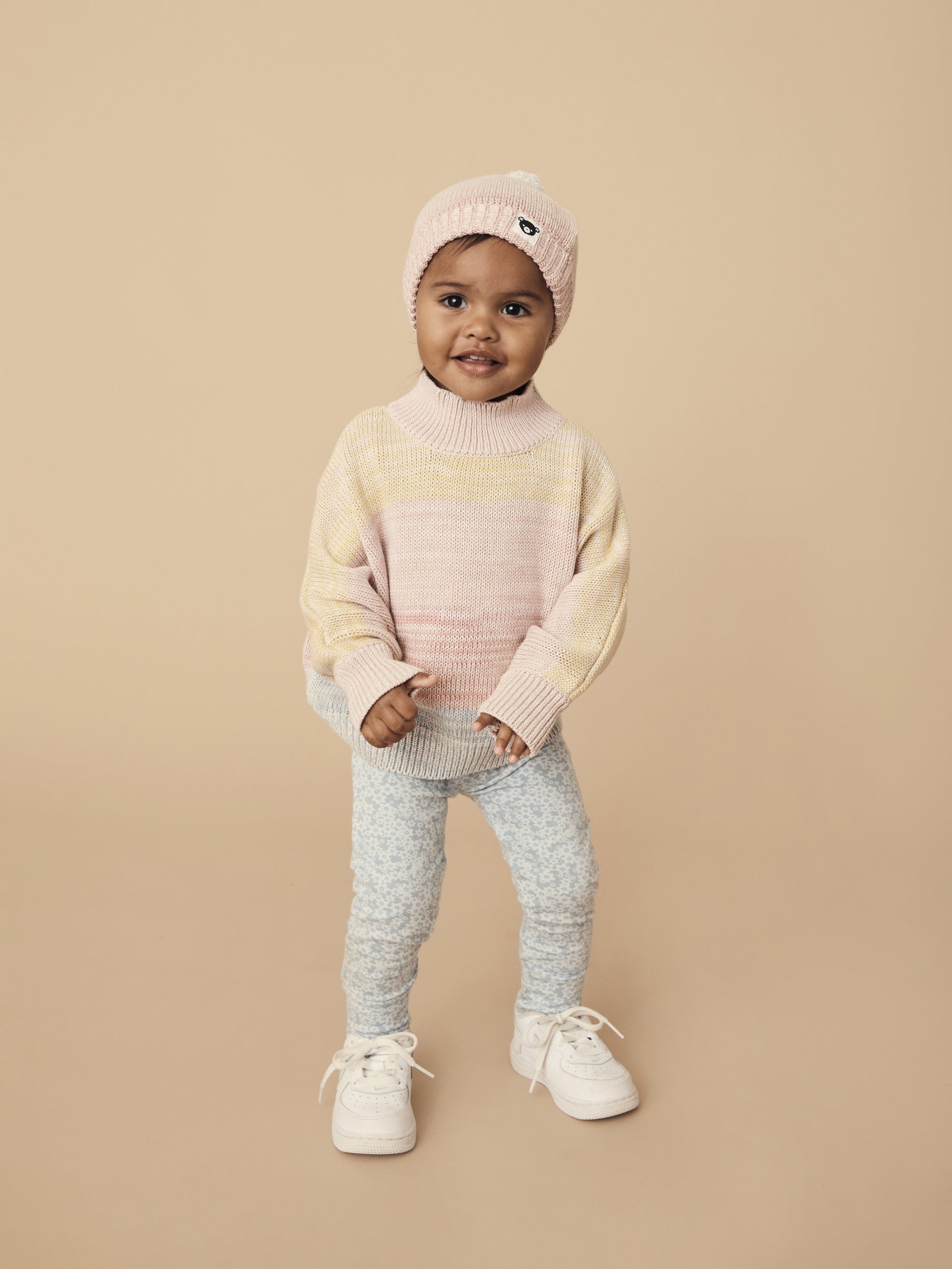 Huxbaby rainbow stripe knit jumper