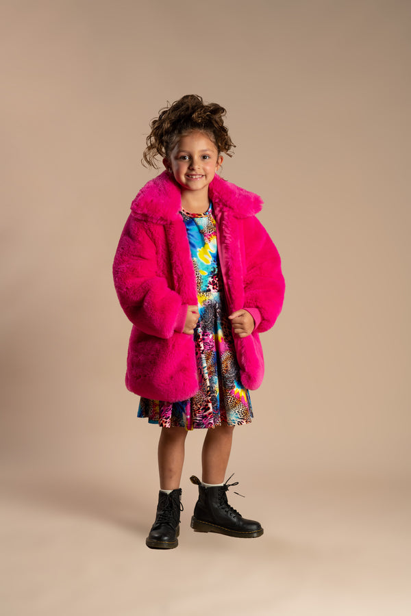 Rock Your Baby Zsa Zsa Pink Faux Fur Jacket in Pink