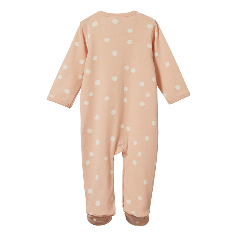 Nature Baby Cotton Stretch and grow onesie speckle blossom print