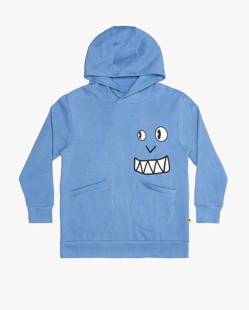 Band of boys jumper with a grin oversized fleece hoody in blue