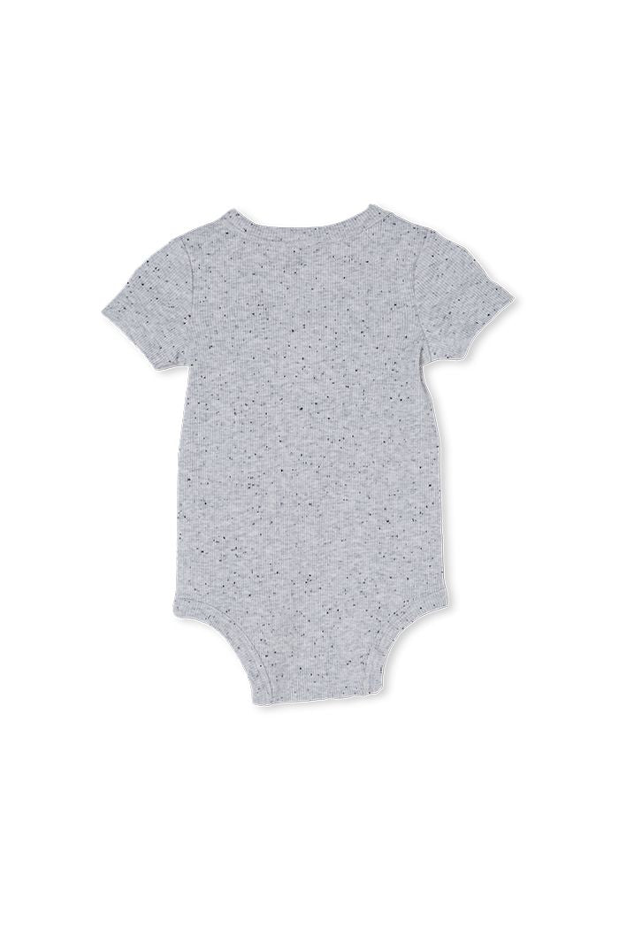 Milky grey fleck rib bubbysuit in grey