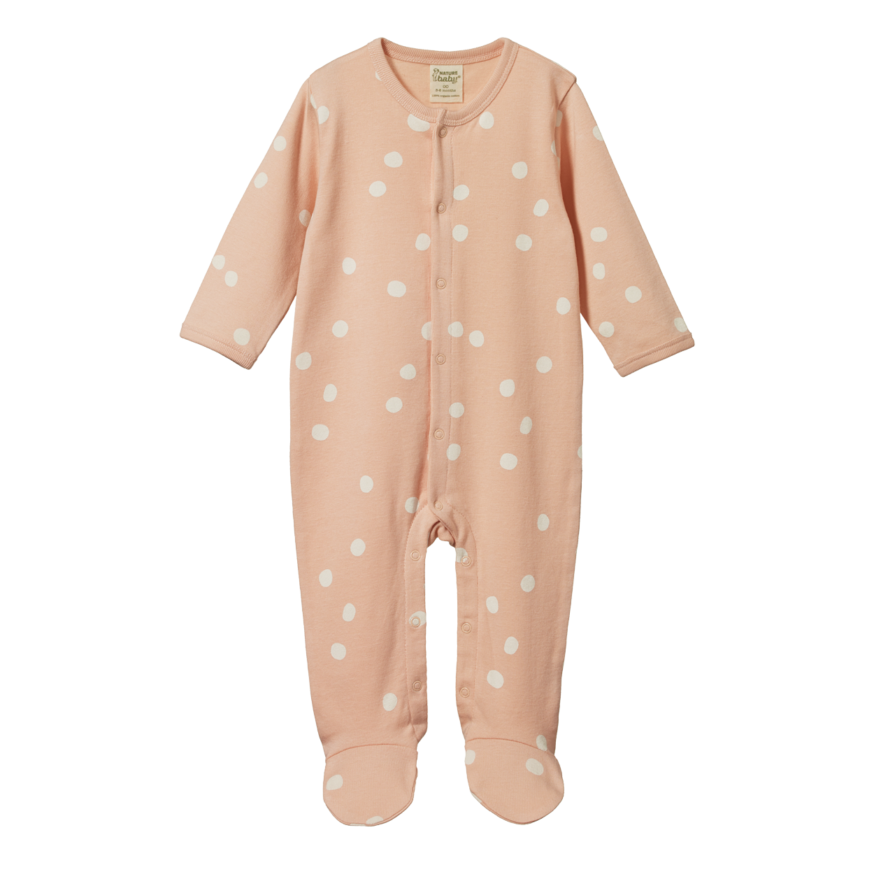 Nature Baby Cotton Stretch and grow onesie speckle blossom print