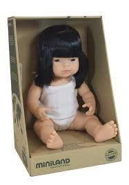 Miniland Asian Girl Baby Doll 38cm in nude