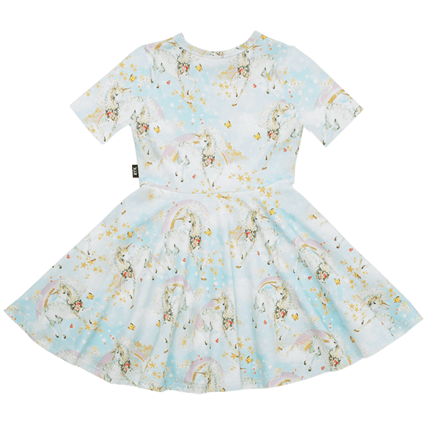 Rock Your Baby Unicorn Clouds Waisted Dress