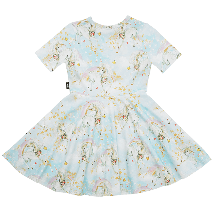 Rock Your Baby Unicorn Clouds Waisted Dress