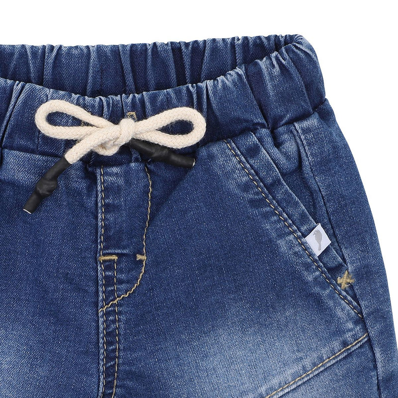 Fox & finch stretch Denim shorts indigo in blue