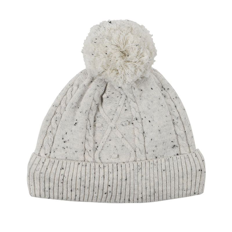 Bebe Speckle cable beanie grey marle in grey