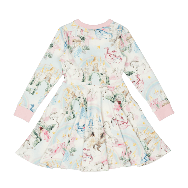 Rock Your Baby Fairy Tales Long Sleeve Waisted Dress in Multi