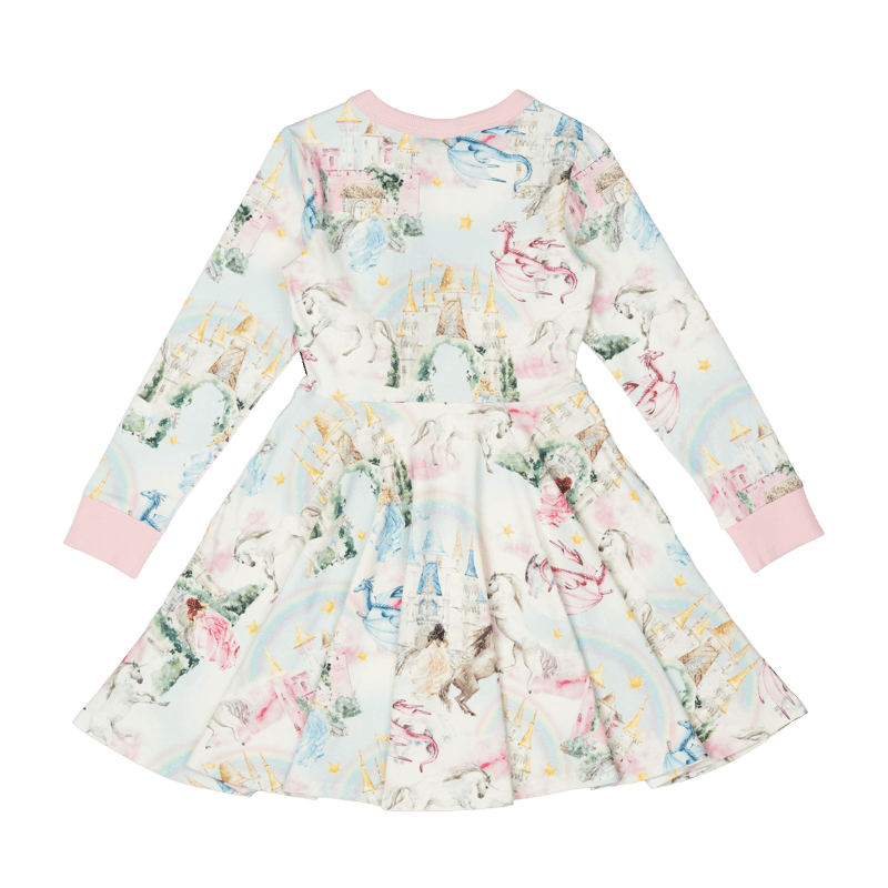 Rock Your Baby Fairy Tales Long Sleeve Waisted Dress in Multi