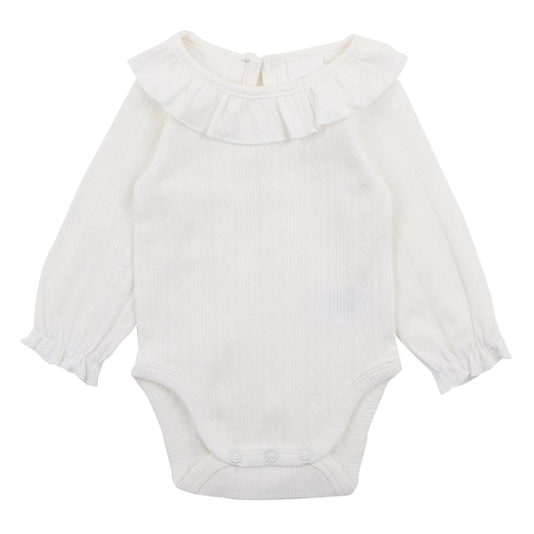 Bebe cloud pointelle LS bodysuit cloud in cream