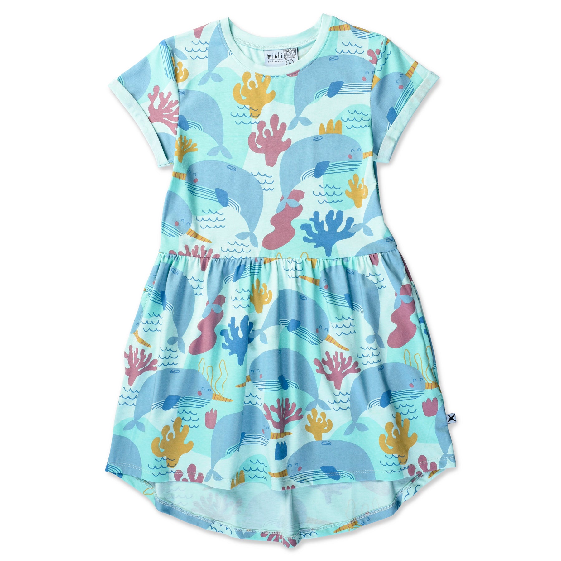 Minti Under the Sea Dress Green Marle in green