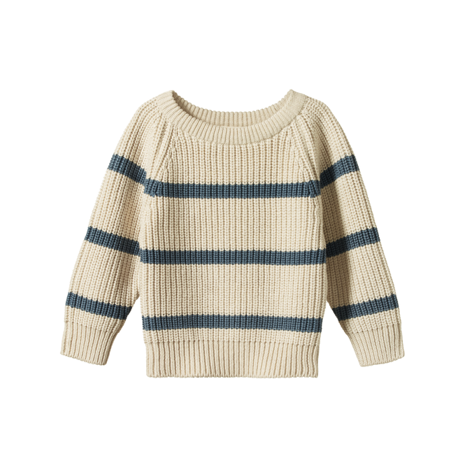 Nature Baby Billy Jumper Oatmeal Marl/Sky Blue Stripe