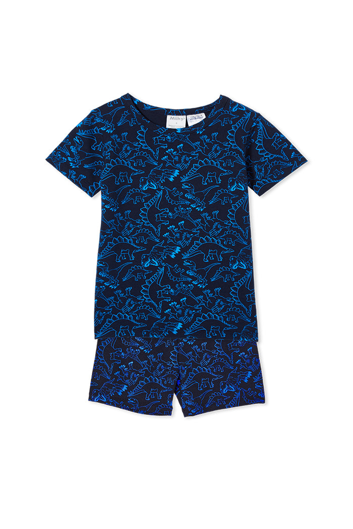 Milky Dinosaur Pj’s Multi Print Navy in Blue