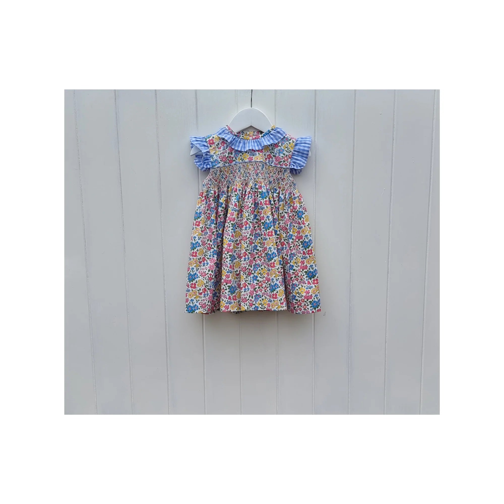 Smox Rox Maggie  dress in white and blue floral