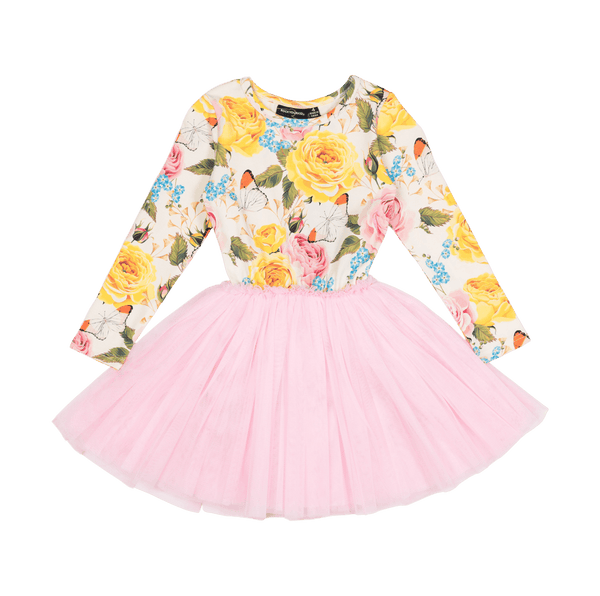 Rock your baby pretty peonies LS circus dress in multicolour