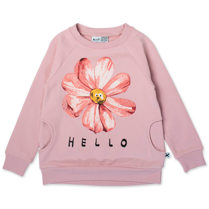 Minti Friendly Flower Furry Crew in Muted Pink