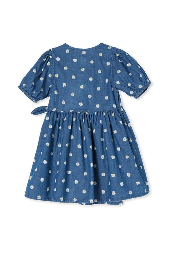 Milky daisy dress in blue