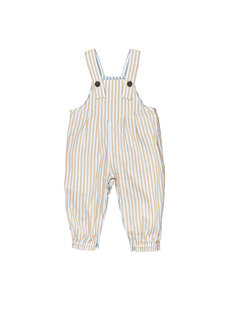 Huxbaby summer stripe reversible overall in blue