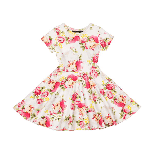 Rock your baby pretty Santa waisted dress in floral