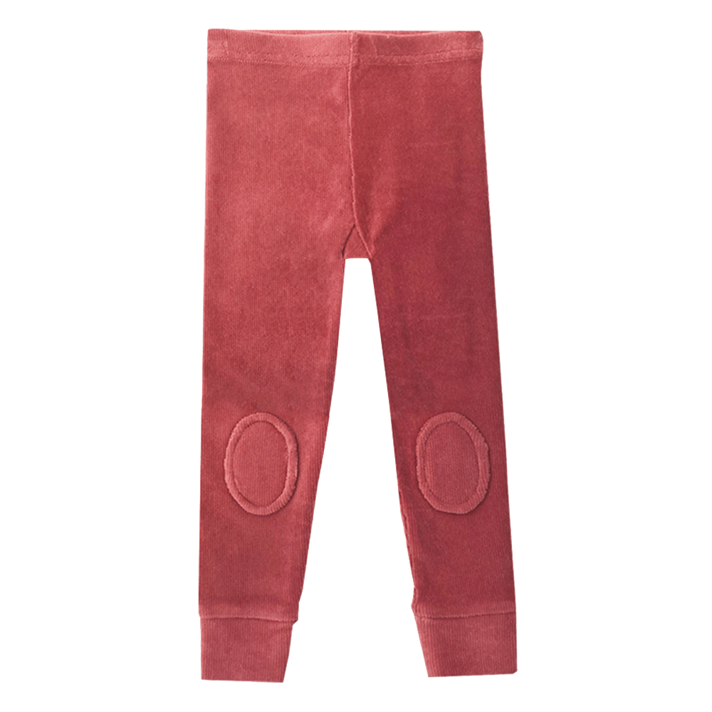Rock Your Baby Corduroy Knee Patch Leggings in dark pink