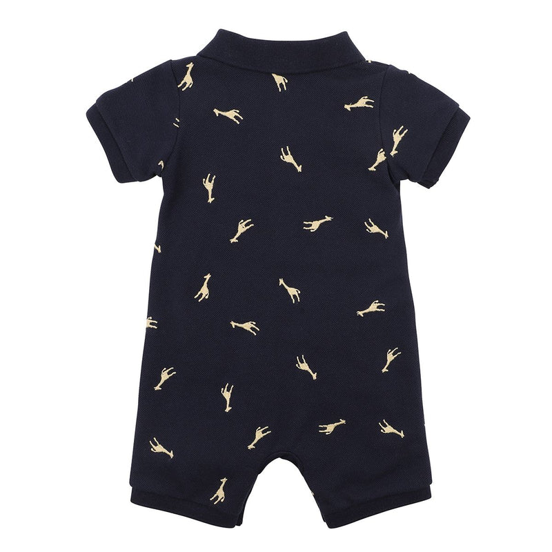 Bebe Jasper polo romper in blue