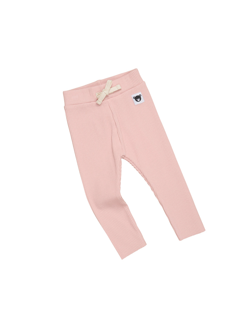 Huxbaby Rib leggings Rosebud in pink