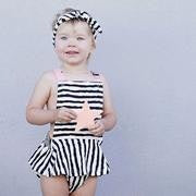 Kapow Kids Brushed Lines Playsuit in multi colour print